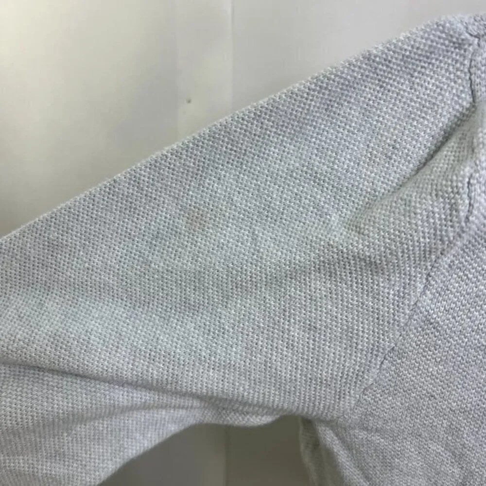 J. Crew Mercantile Cotton Pique Crewneck Sweater Long Sleeve Knitted Gray L Mens
